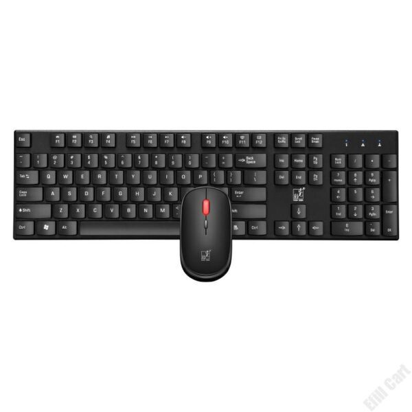 Wireless Full-Size Keyboard and Mouse Combo Pack with 3-Level Adjustable – Black