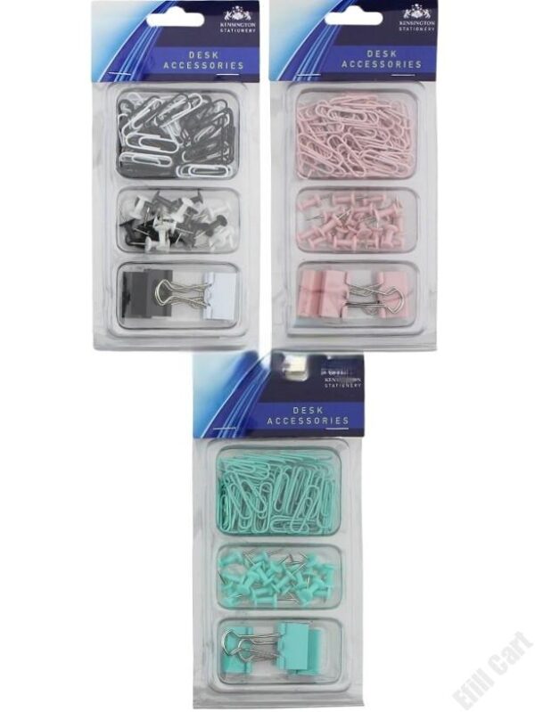 Clips & Pin Set (Pack of 100 Pcs) – Assorted Colours