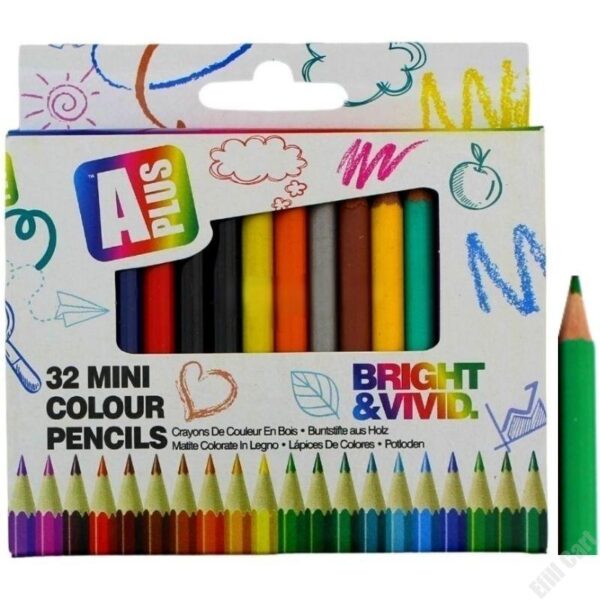32 Pcs Mini Colouring Pencils – Assorted Colours